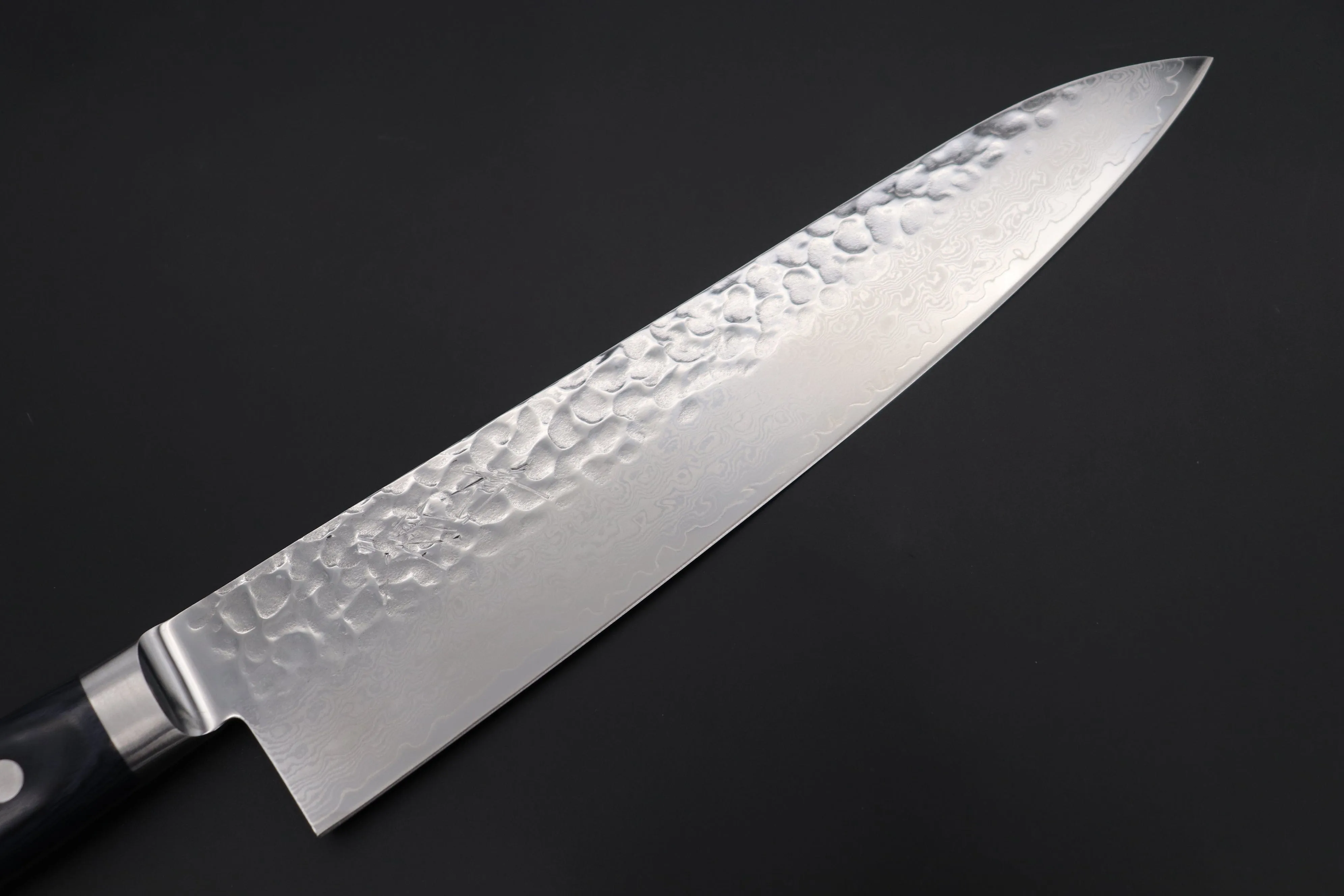 JCK Natures Blue Clouds Series BCDP-3 VG-10 Tsuchime Damascus Gyuto 210mm (8.2 inch, Royal Blue-Purple Pakka Wood Handle)