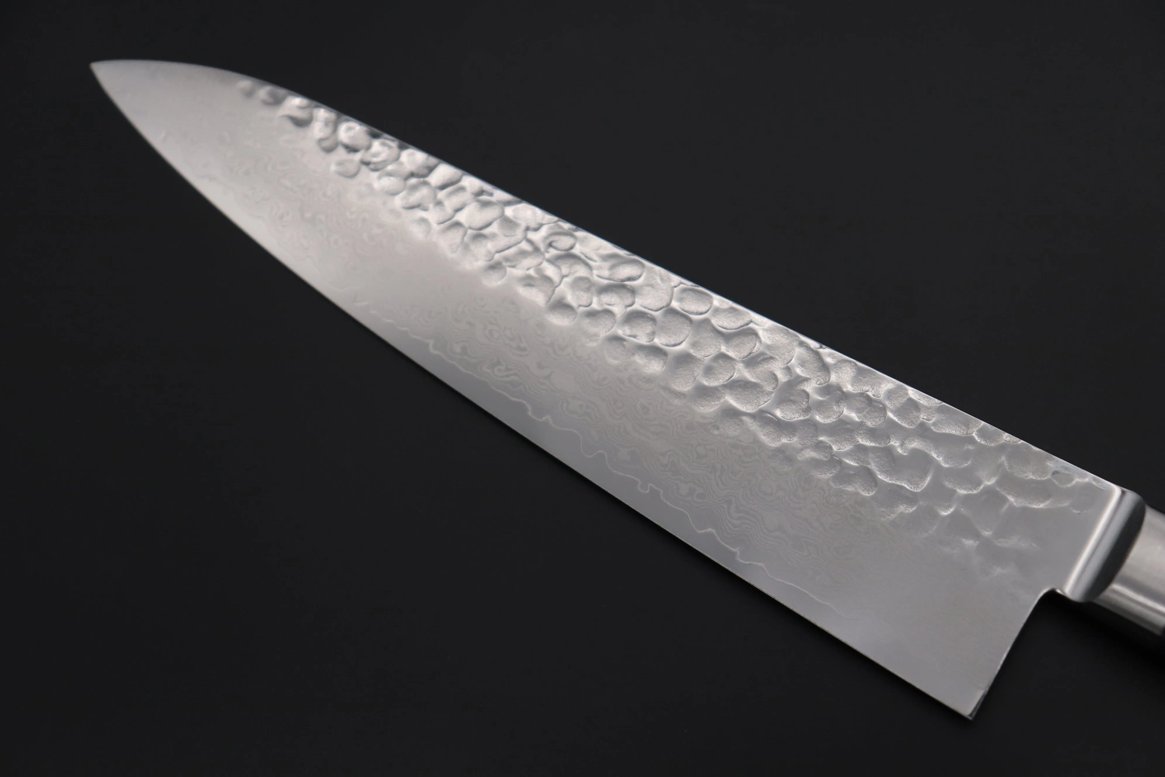 JCK Natures Blue Clouds Series BCDP-3 VG-10 Tsuchime Damascus Gyuto 210mm (8.2 inch, Royal Blue-Purple Pakka Wood Handle)
