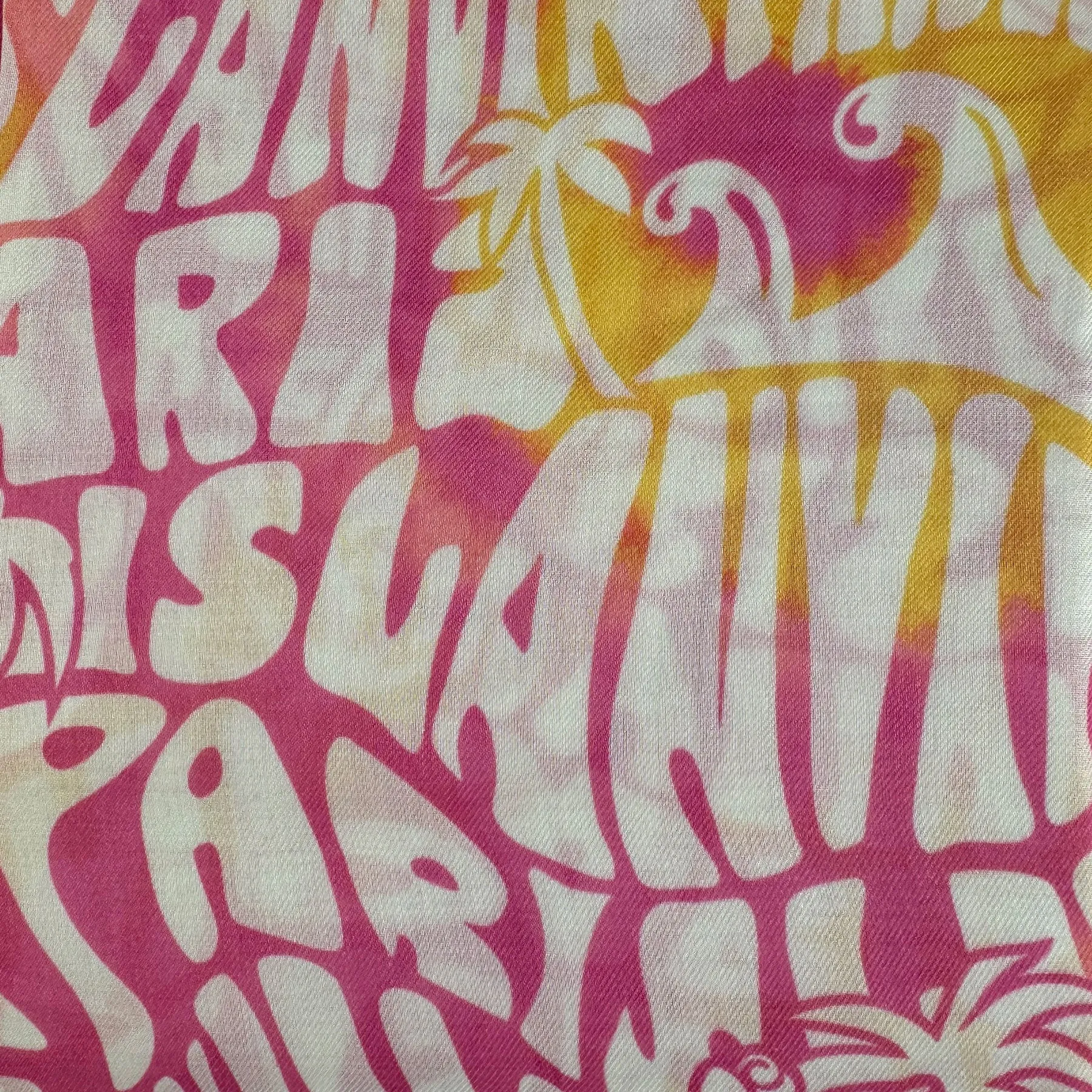 Lanvin Scarf Pink White Island Design - Extra Large 55 Inch Square Wrap SALE