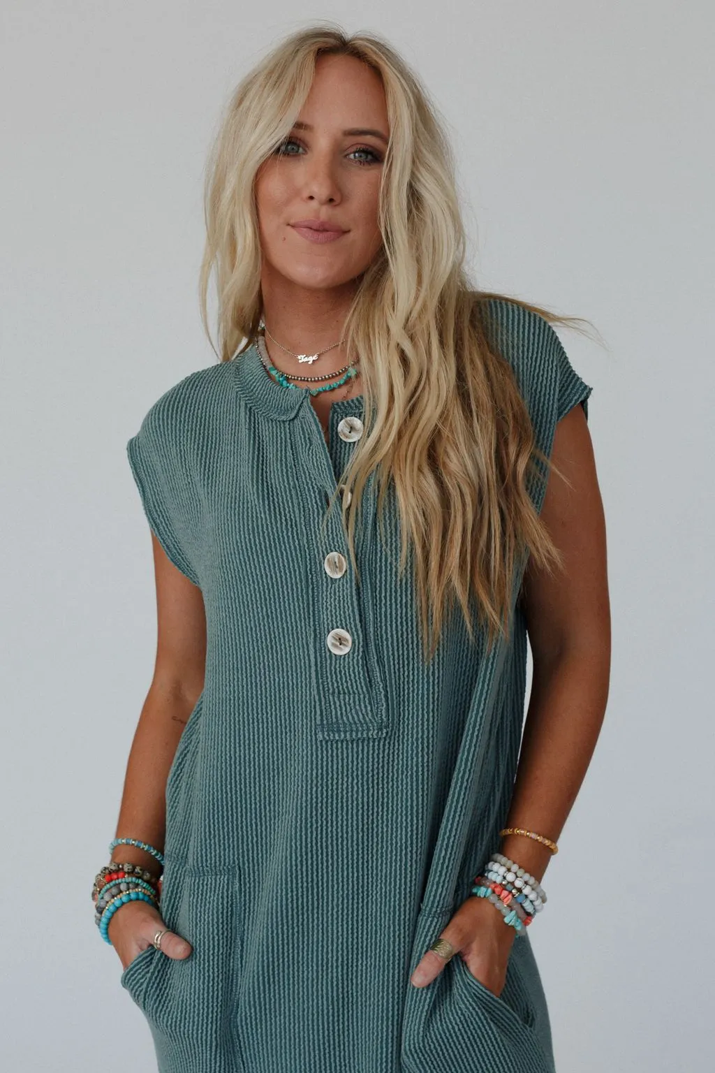 Madeline Textured Maxi Dress - Moss