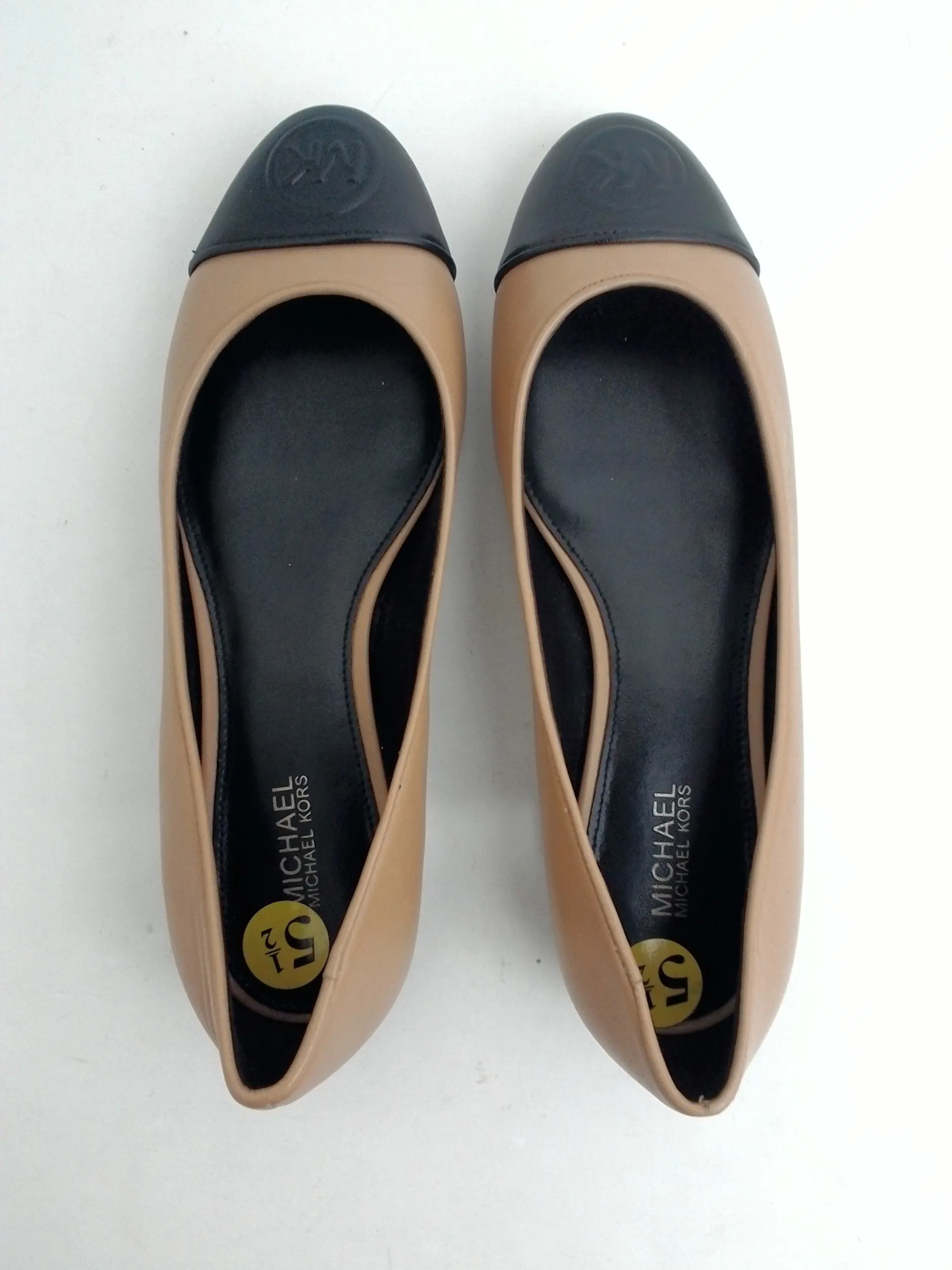 Michael Kors Women's Flats Black/Tan Leather Size 5.5 M