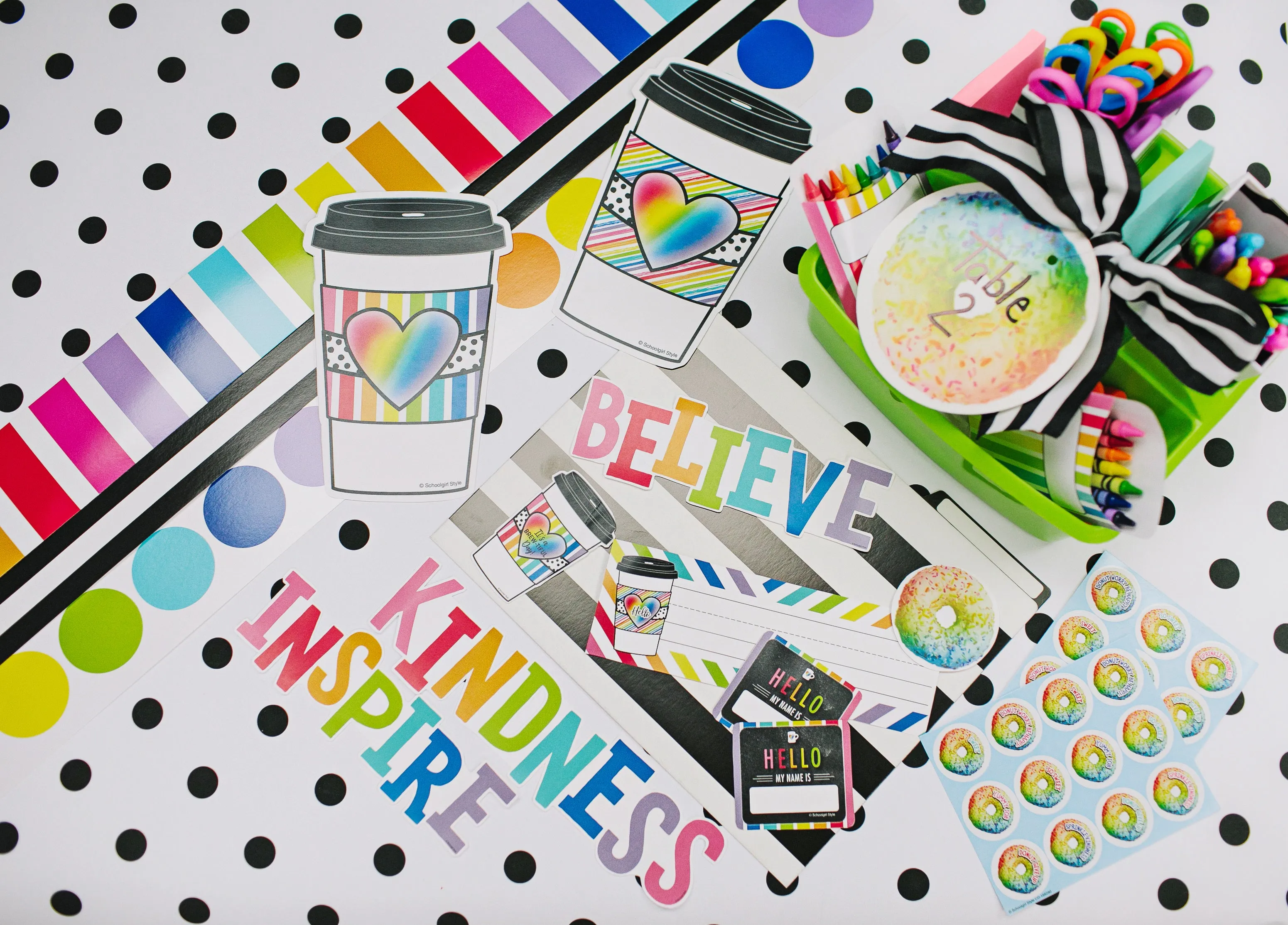 'Morning Motivators' Mini Bulletin Board Set | Bright and Brewtiful  | UPRINT | Schoolgirl Style