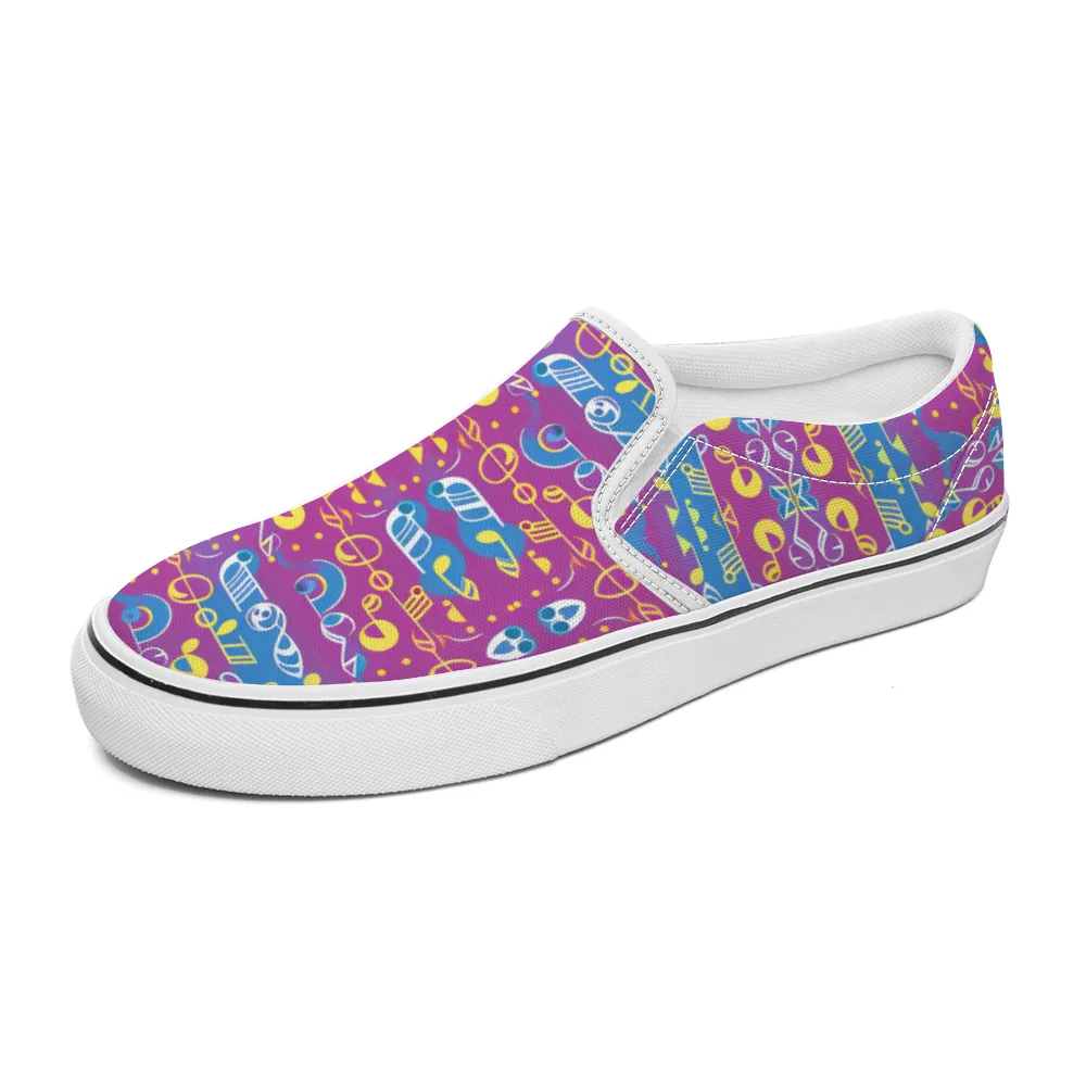 Music Pattern Collection - Unisex Slip-On Canvas Sneakers