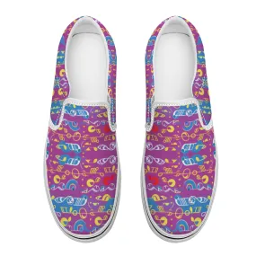 Music Pattern Collection - Unisex Slip-On Canvas Sneakers