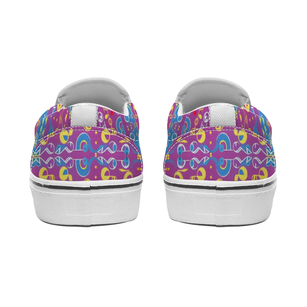 Music Pattern Collection - Unisex Slip-On Canvas Sneakers