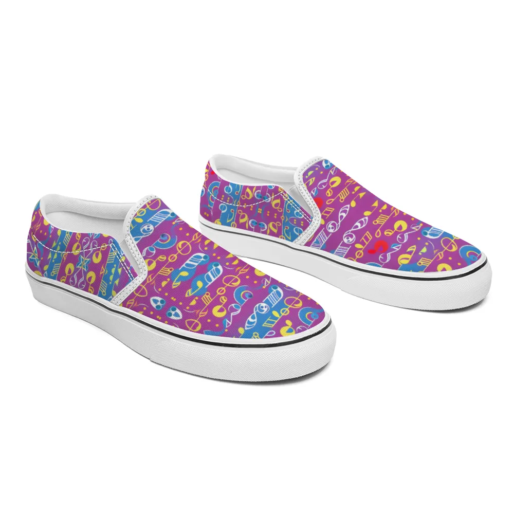 Music Pattern Collection - Unisex Slip-On Canvas Sneakers