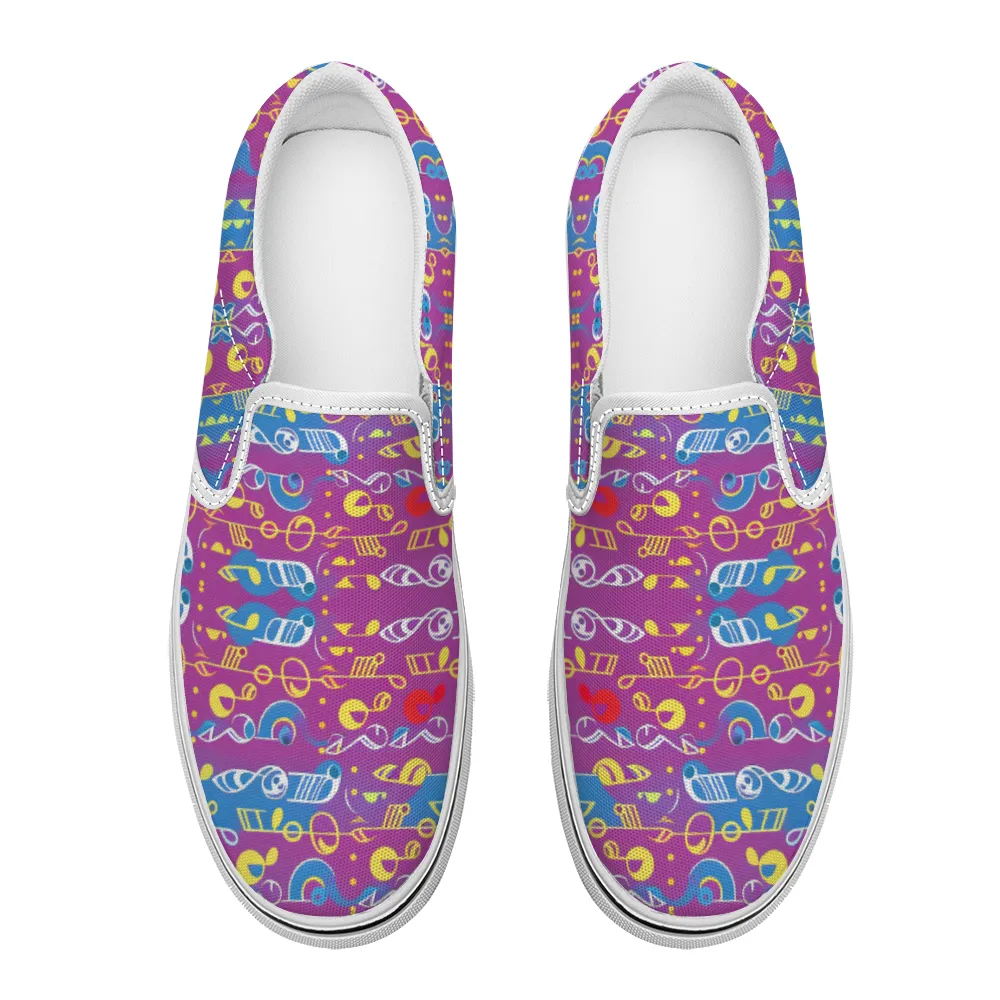 Music Pattern Collection - Unisex Slip-On Canvas Sneakers