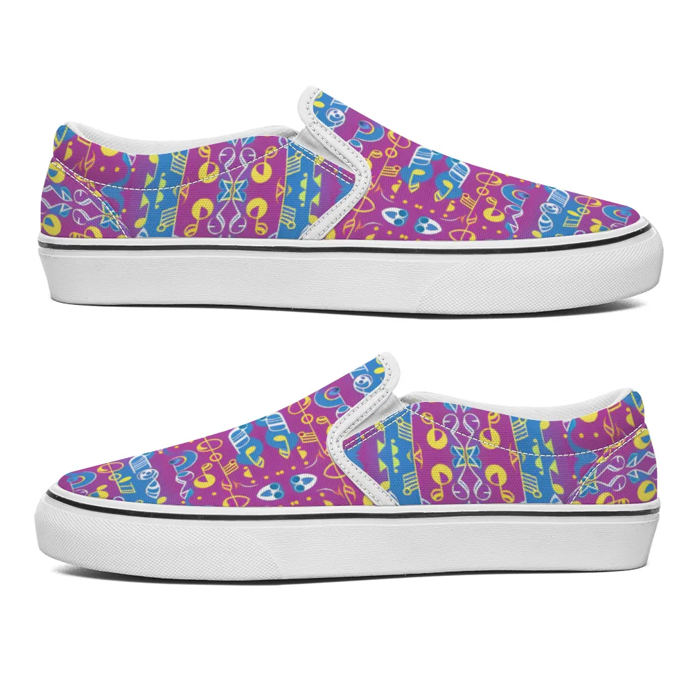 Music Pattern Collection - Unisex Slip-On Canvas Sneakers