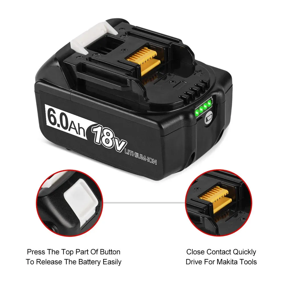 ONEVAN 18V 6.0Ah Lithium ion Battery Fit for Makita 18V Battery