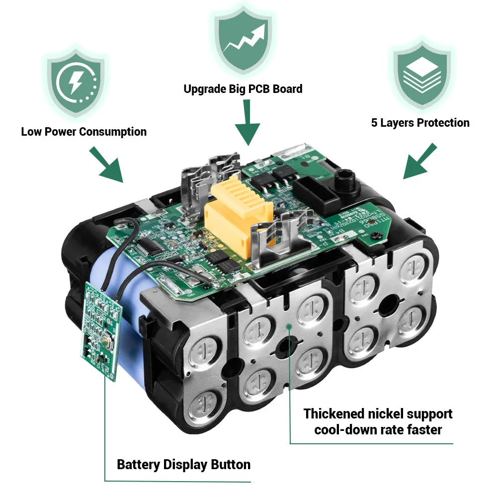 ONEVAN 18V 6.0Ah Lithium ion Battery Fit for Makita 18V Battery