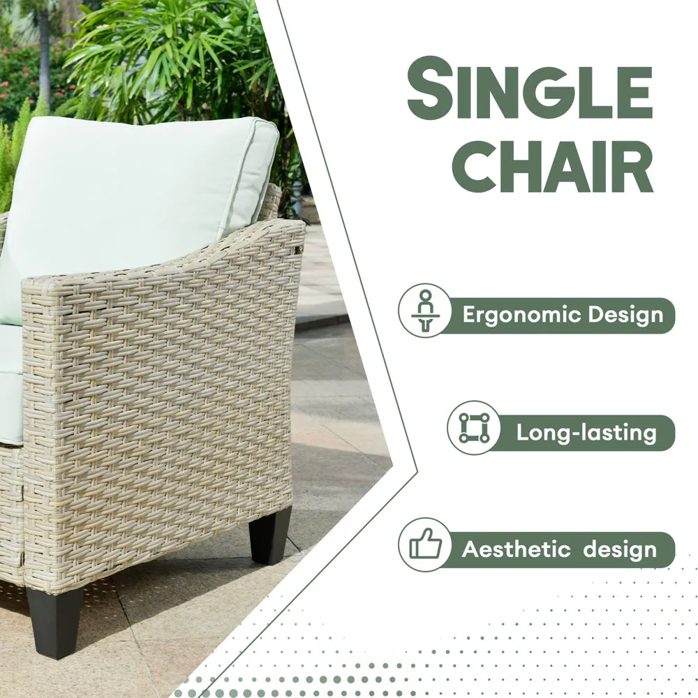 Ovios Athena Series Outdoor Patio Furniture Set with 30'' Fire Pit Table 5-Piece