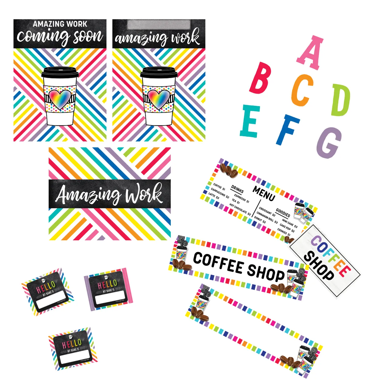 "Bright and Brew-tiful" Full UPRINT Bundle | Printable Classroom Decor | Teacher Classroom Decor | Schoolgirl Style