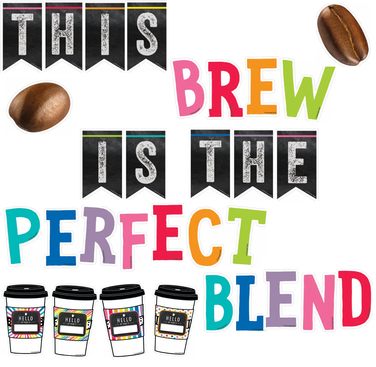"Bright and Brew-tiful" Full UPRINT Bundle | Printable Classroom Decor | Teacher Classroom Decor | Schoolgirl Style