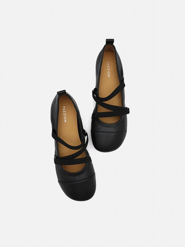 Reese Cross Strap Toe Cap Flats