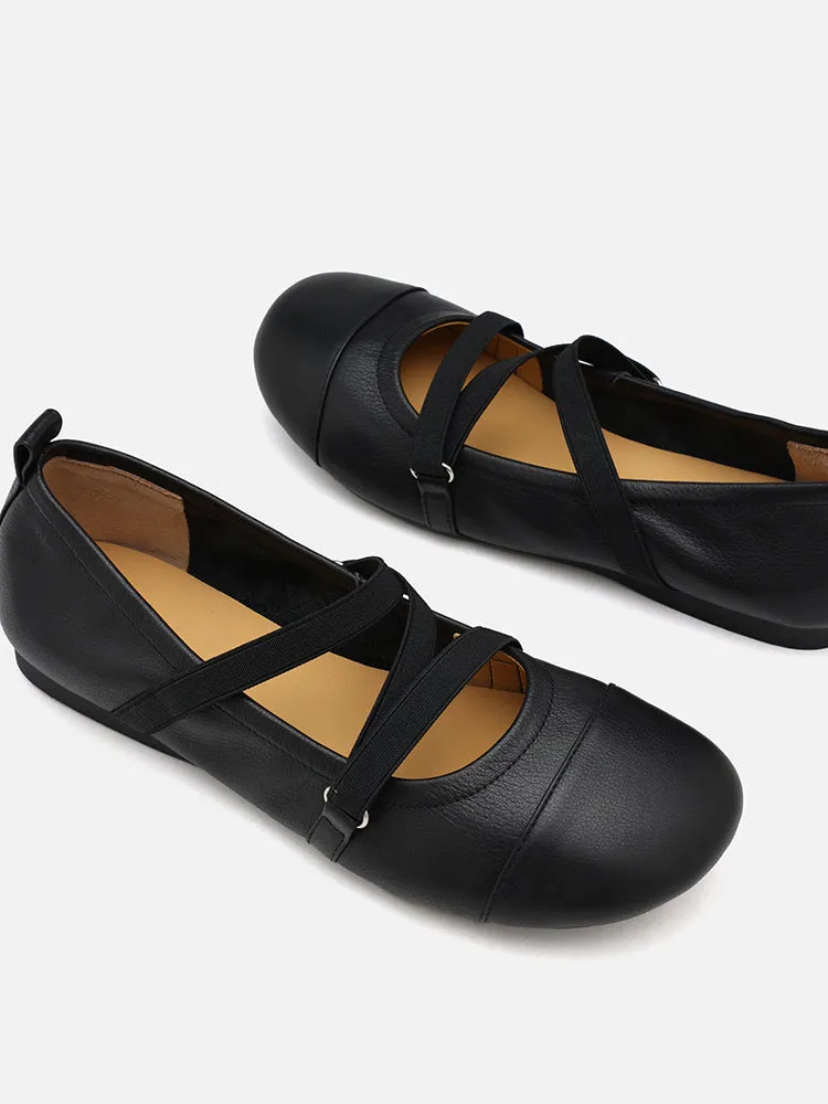 Reese Cross Strap Toe Cap Flats