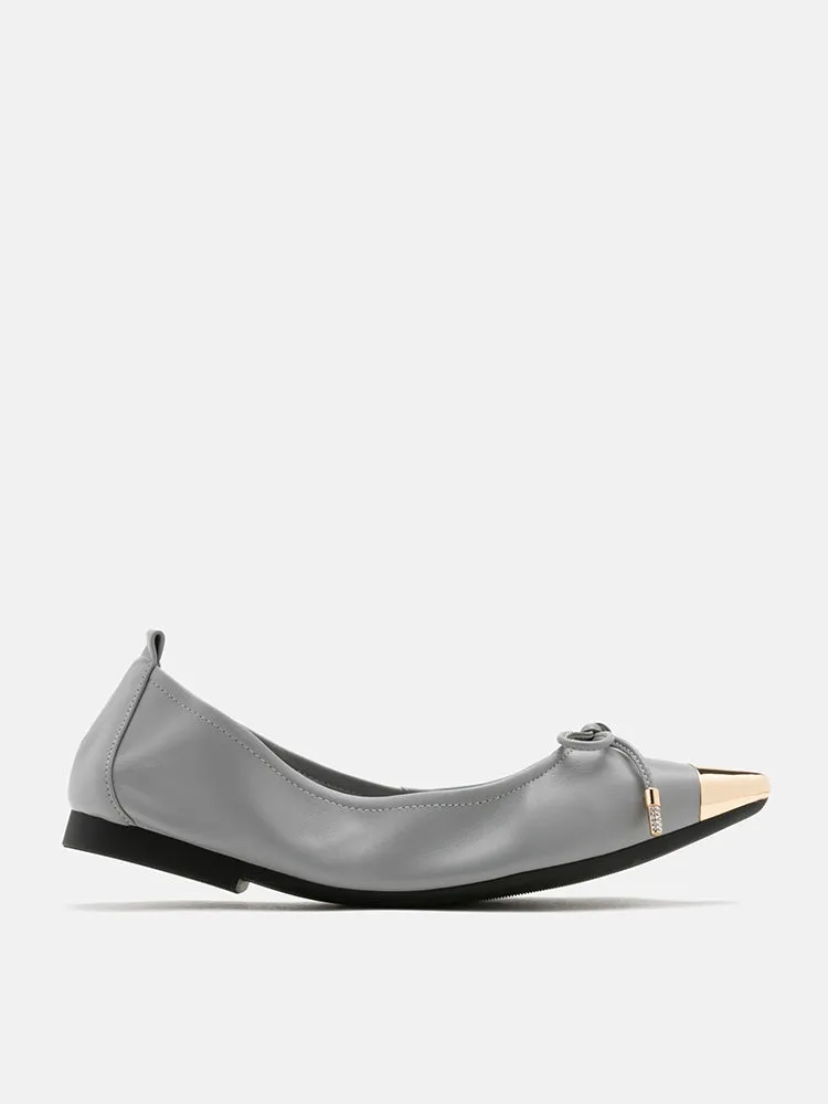 Reign Metal Toe Cap Bow Foldable Flats