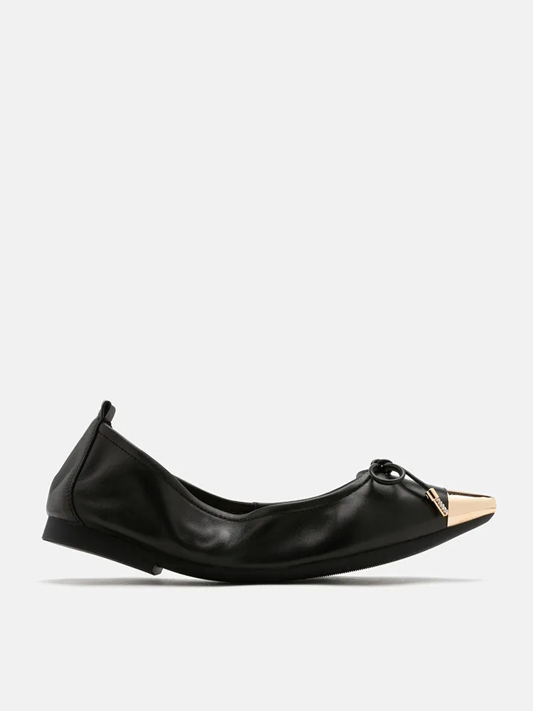 Reign Metal Toe Cap Bow Foldable Flats