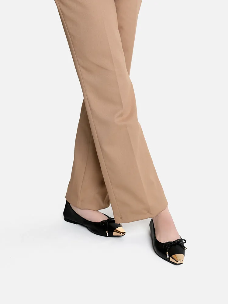 Reign Metal Toe Cap Bow Foldable Flats