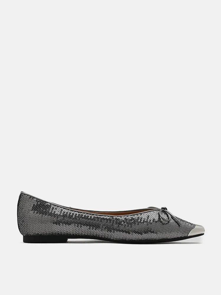 Stella Sequin Décor Metal-Toe Bow Flats