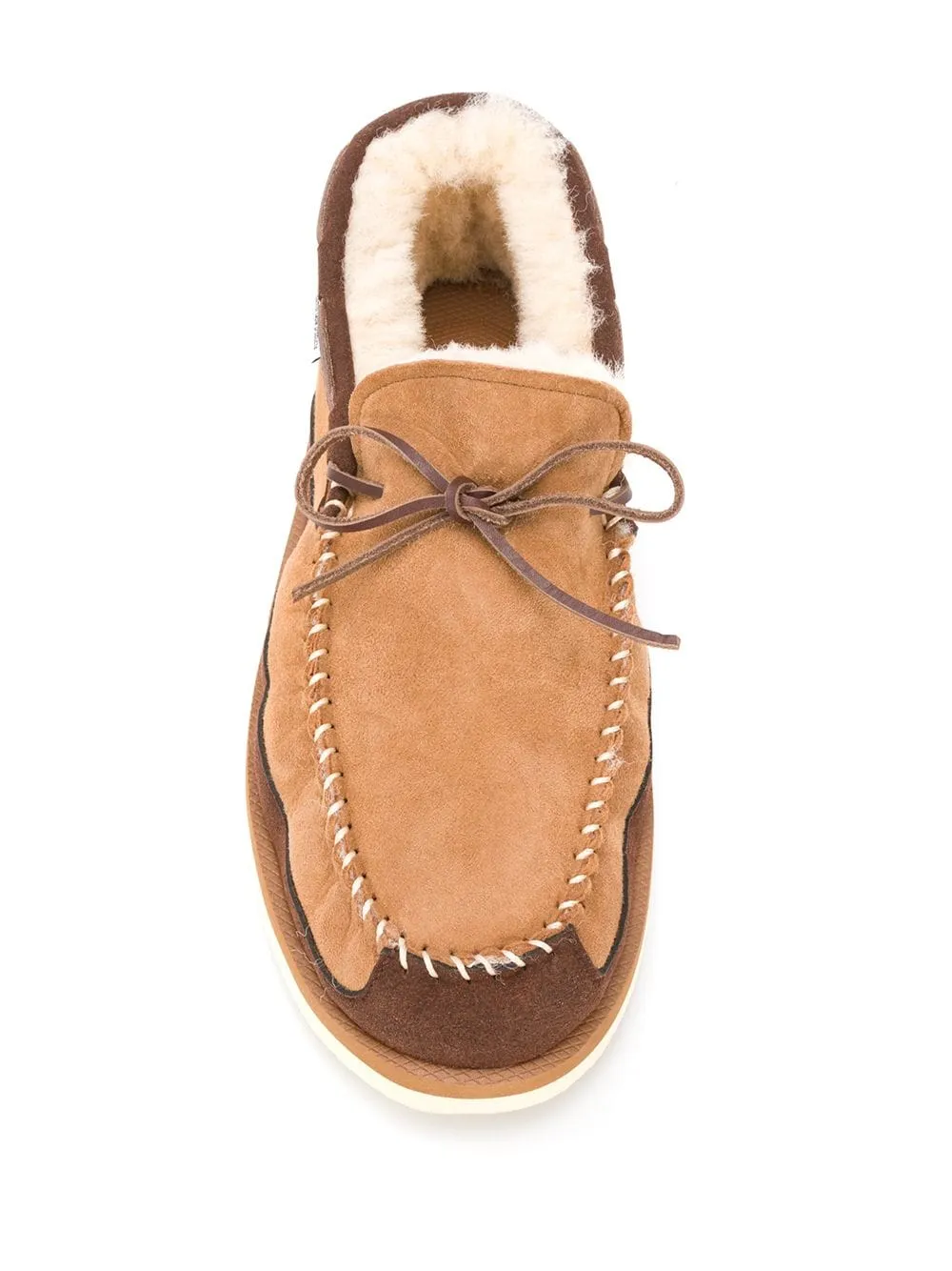 SUICOKE FUR-LINED SUEDE LOAFERS
