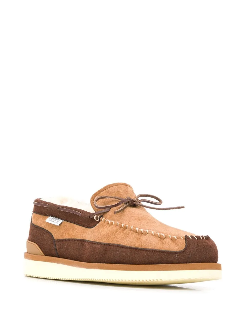 SUICOKE FUR-LINED SUEDE LOAFERS