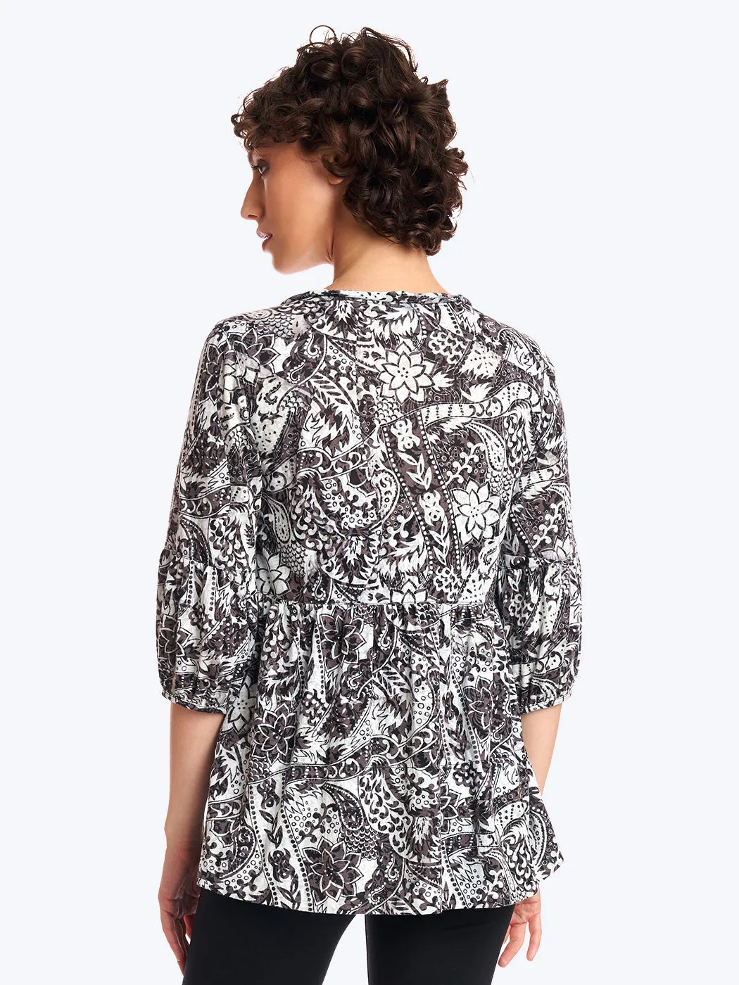 Tianello Dixen Cotton Knit Burnout Shelby Tunic