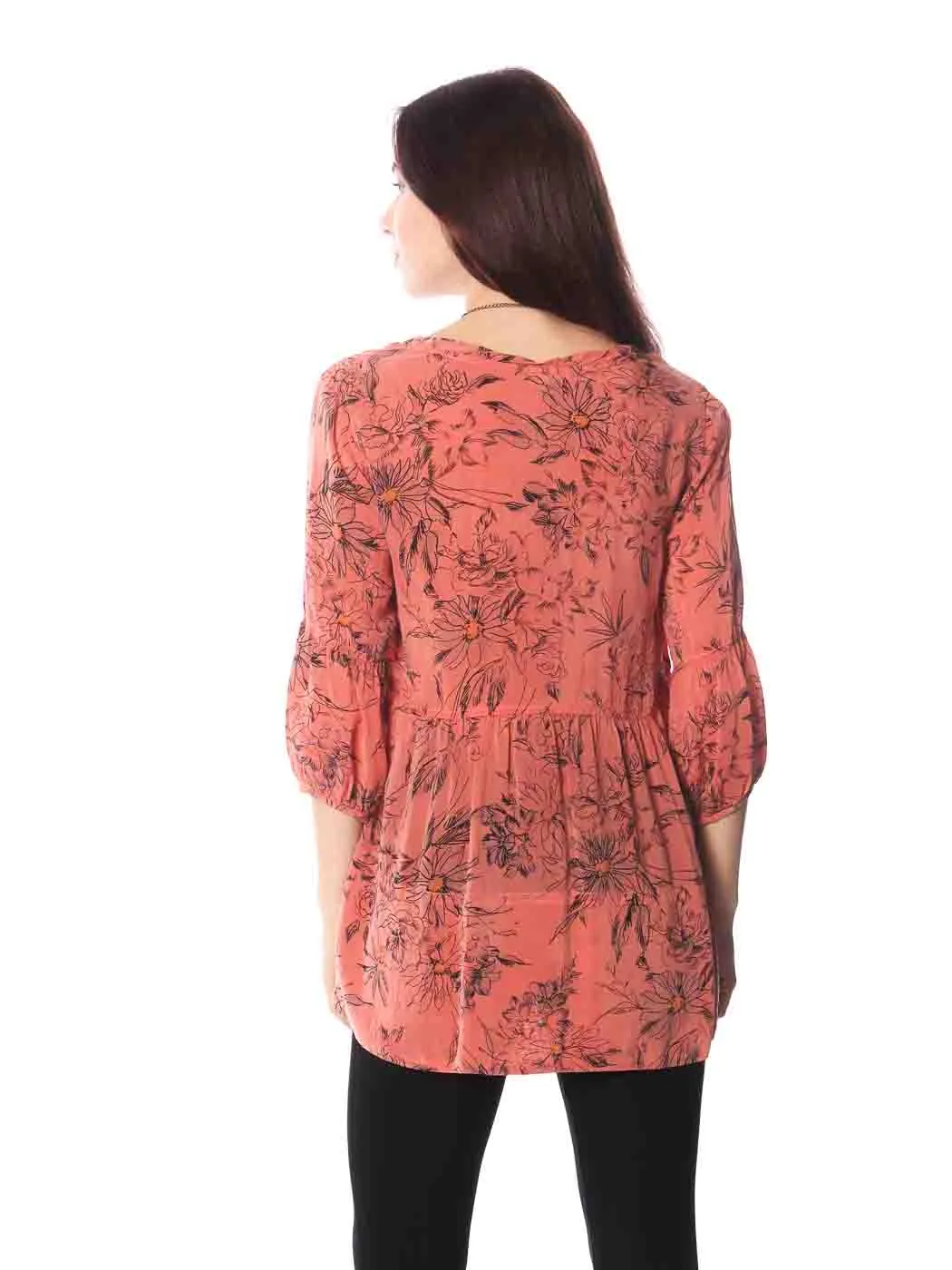 Tianello "Cupro"  "Cezanne" print "Lizette" 2 Pocket Blouse (size SMALL available)