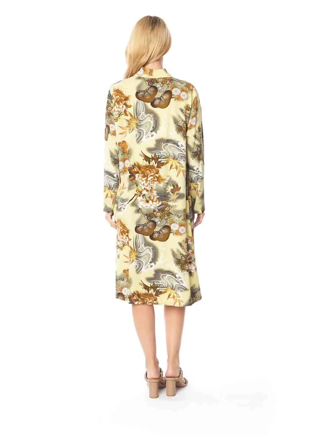 Tianello TENCEL™  Print "Zen Garden" Long "SELENA"  Duster Jacket