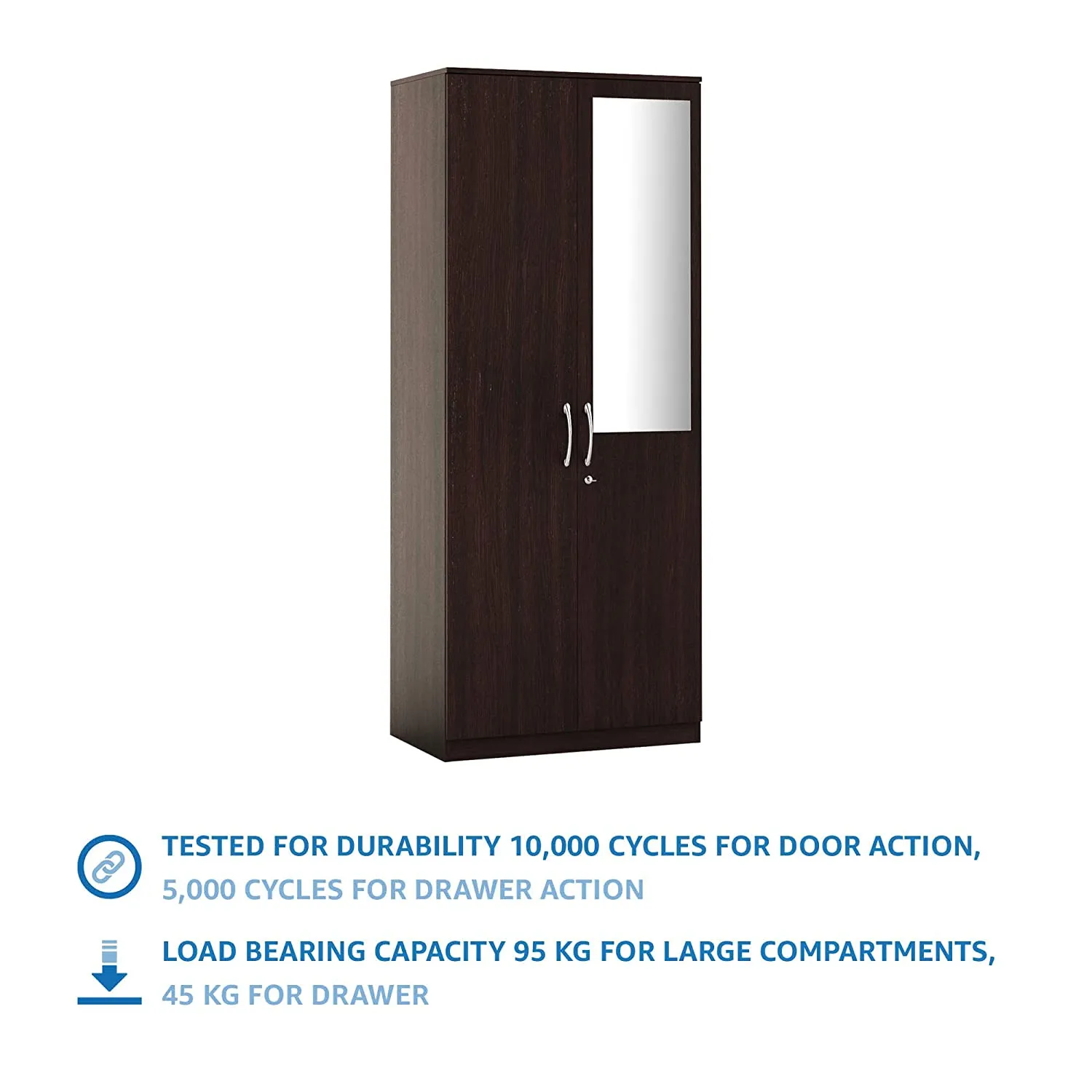 Tuffio Medusa Engineered Wood Wardrobe Wenge Finish
