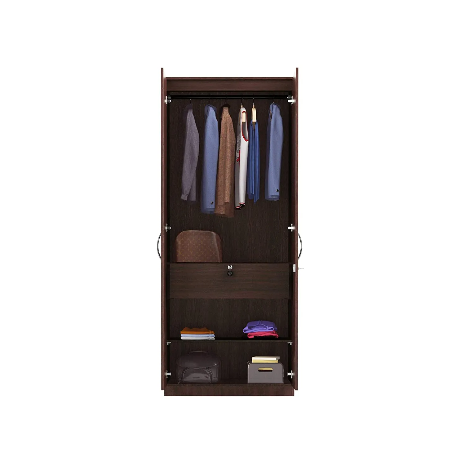 Tuffio Medusa Engineered Wood Wardrobe Wenge Finish