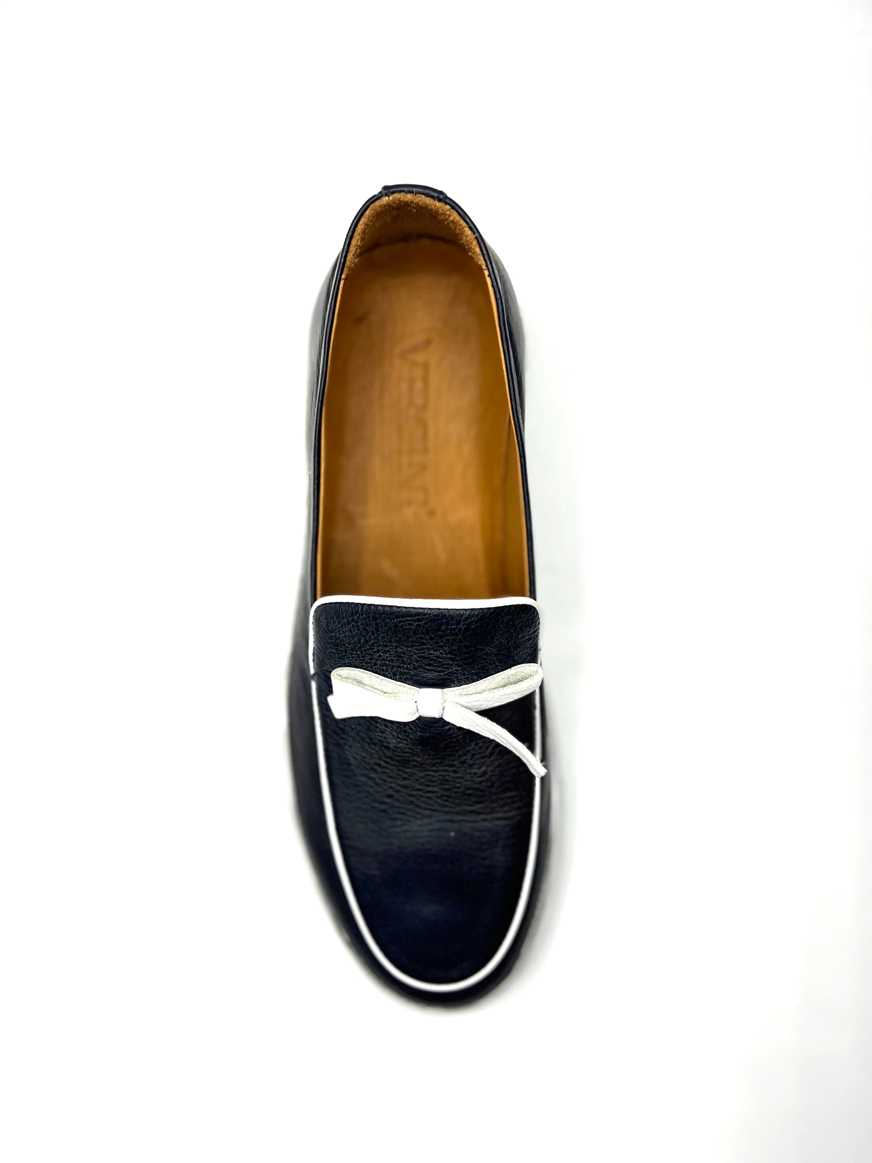 Vercini Elegant Casual Leather Bow Loafer