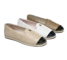 Women Leather Slip-on Flat Espadrilles Evelyn